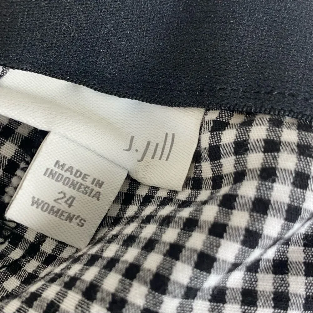 J. Jill Black & White Checkered Plaid Pants Size 24